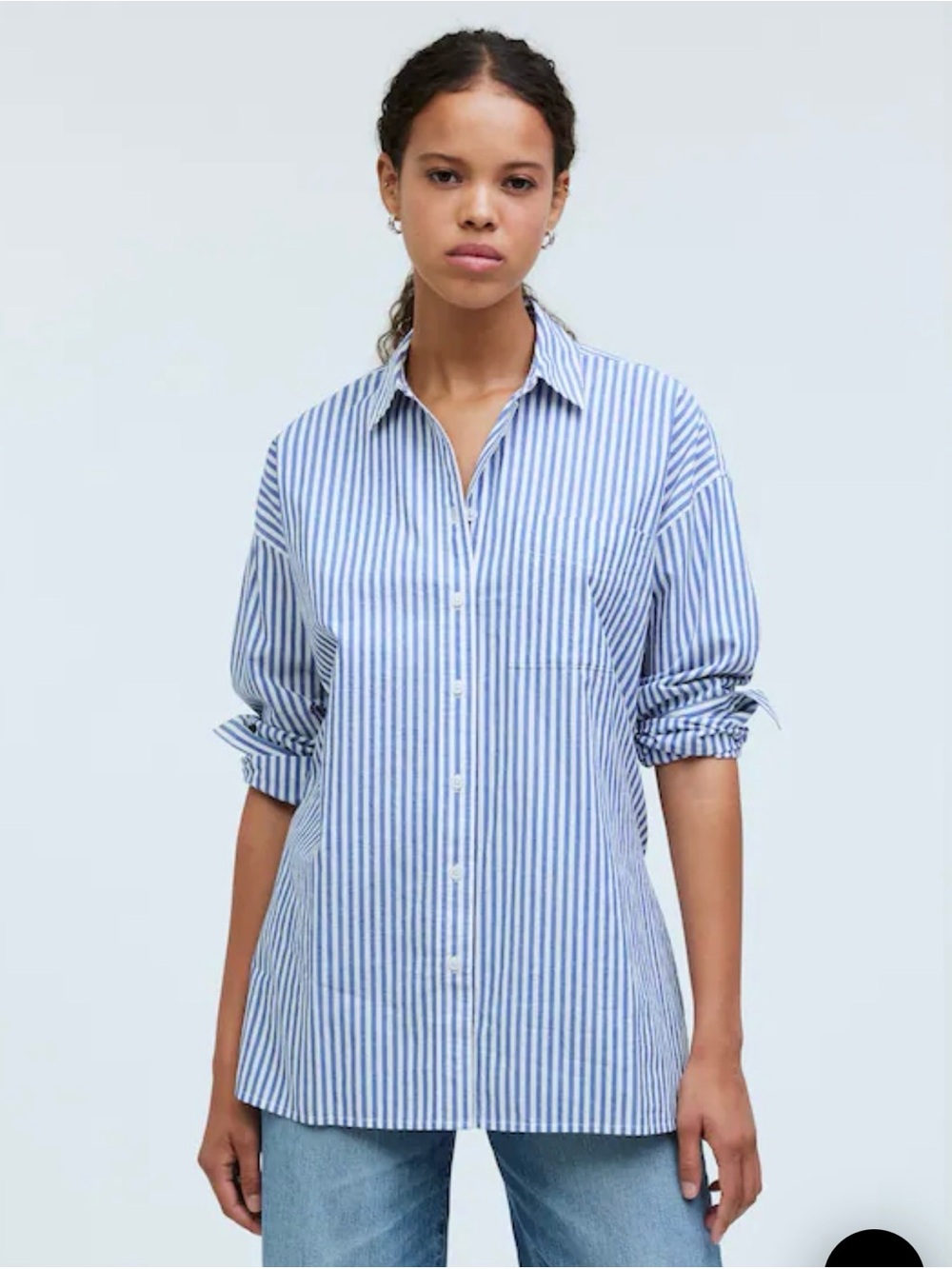 Madewell The Signature Poplin Oversized Shirt size L